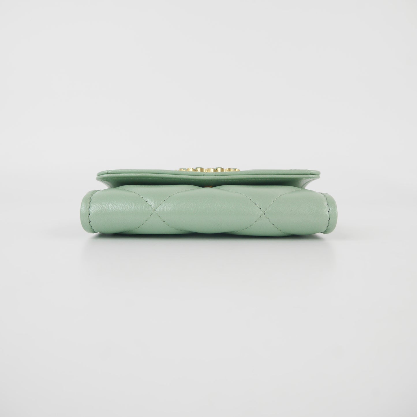 Chanel 19 Card Holder Green Lambskin