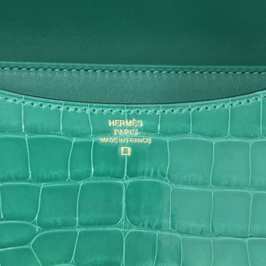 Hermes Shiny Alligator Constance 18 Vert Jade