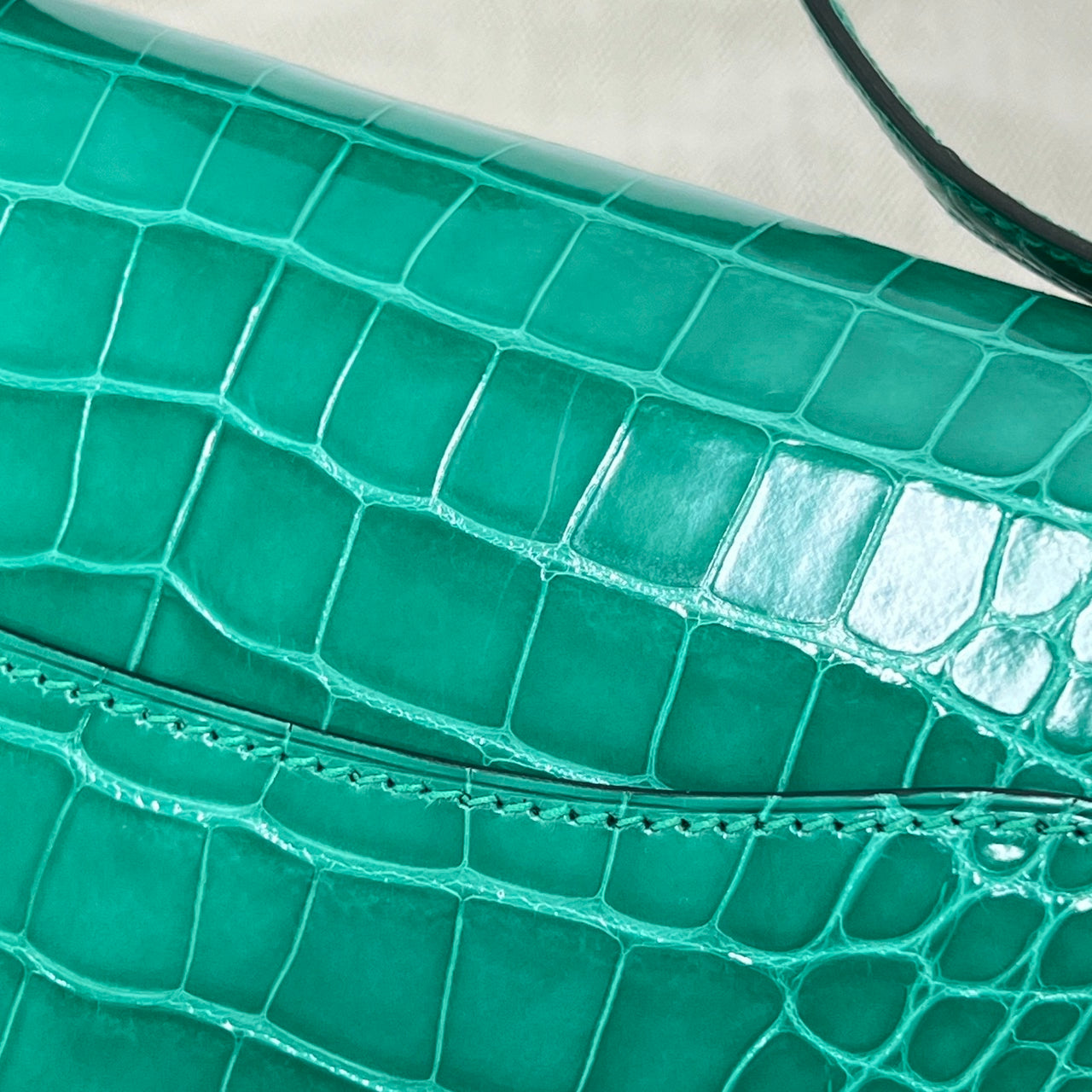 Hermes Shiny Alligator Constance 18 Vert Jade